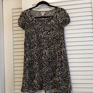 Babydoll black printed dress